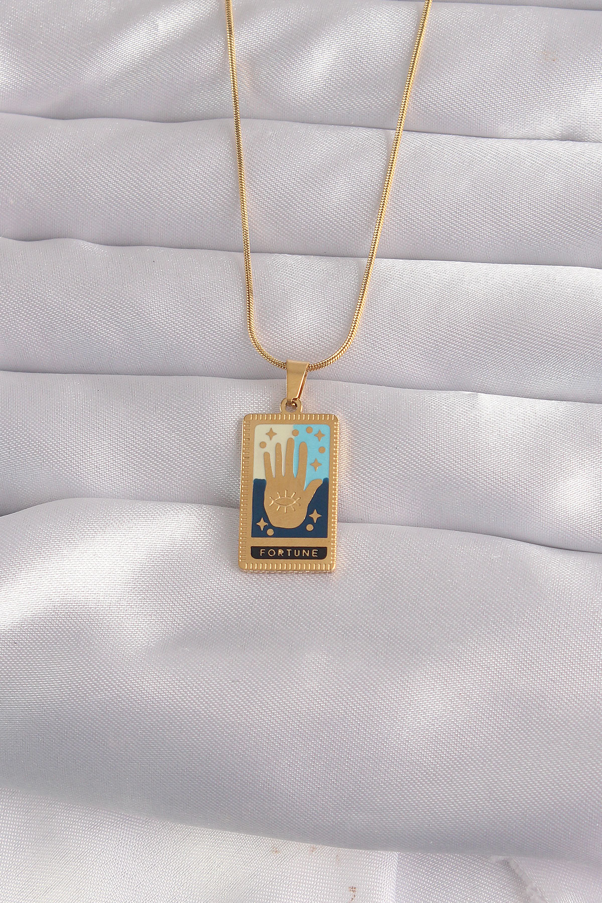 316L Steel Gold Color Mixed Mine El Figur Tarot Necklace