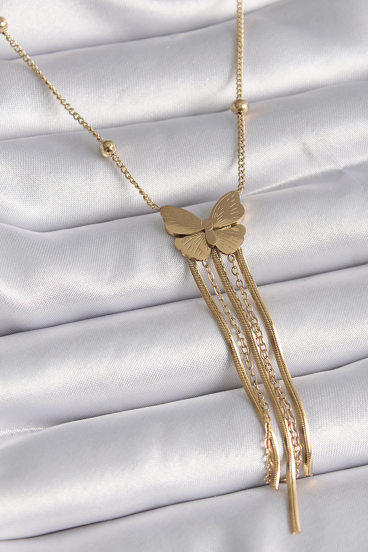 316L Steel Gold Color Butterfly Figur Saloon Italian Chain Female Pendant