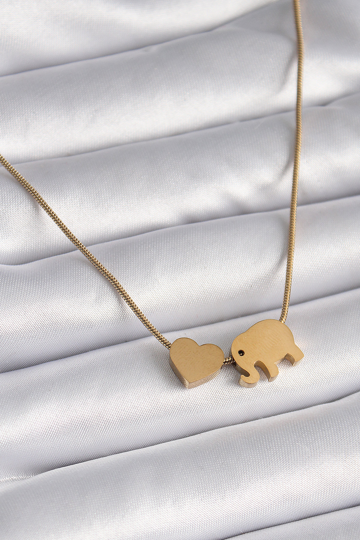 316L Steel Gold Color Fil Heart Figure Female Pendant