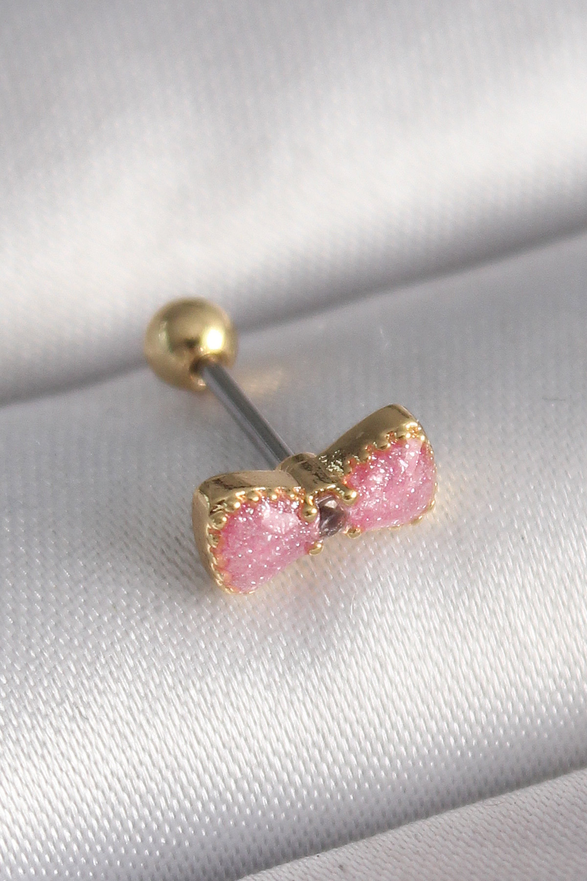 316L Steel Gold Color Pink Fionk Model Tragus Piercing