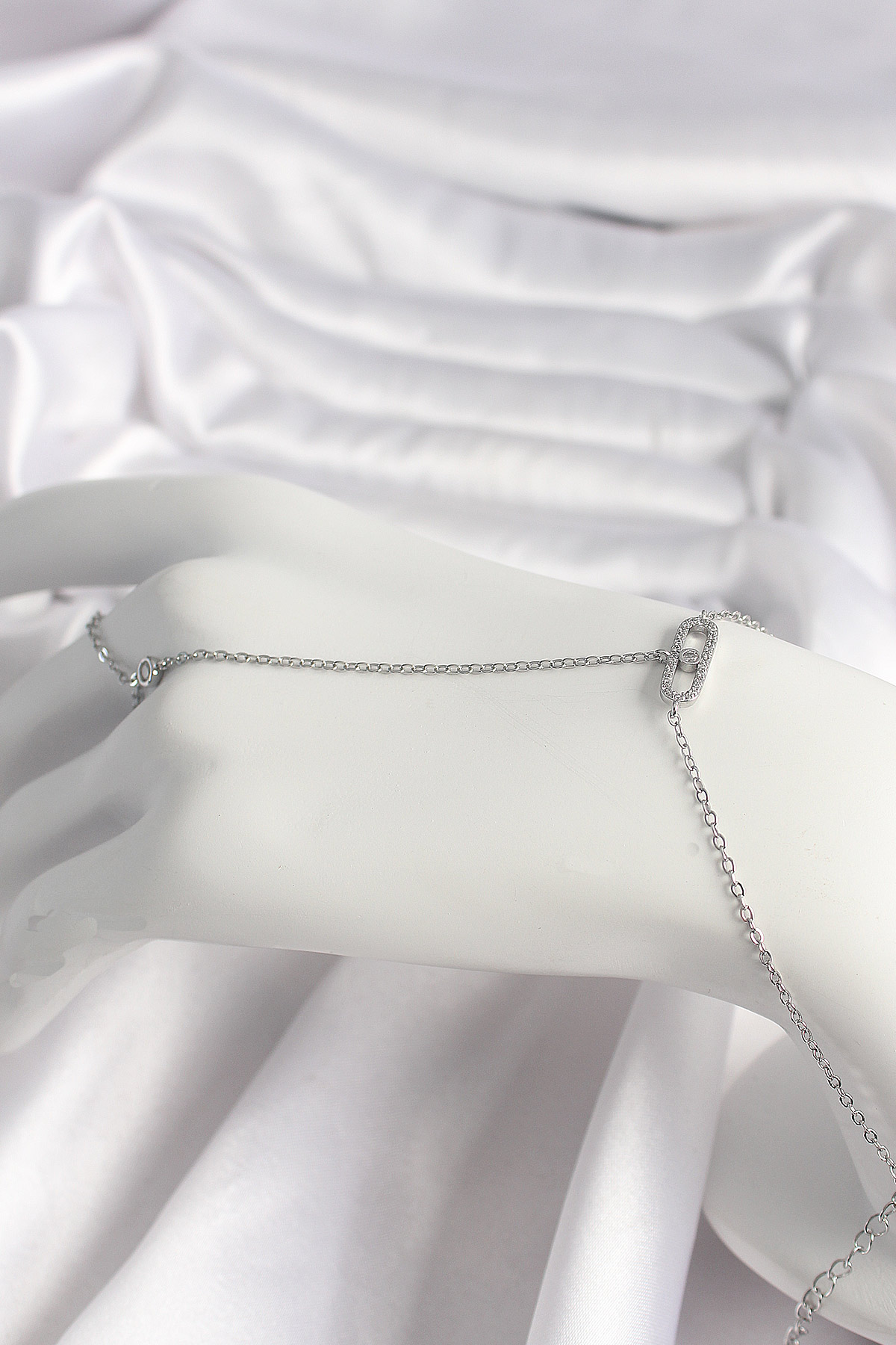 Brass Silver Color Zirconia Stone Messika Model Female Şahmeran