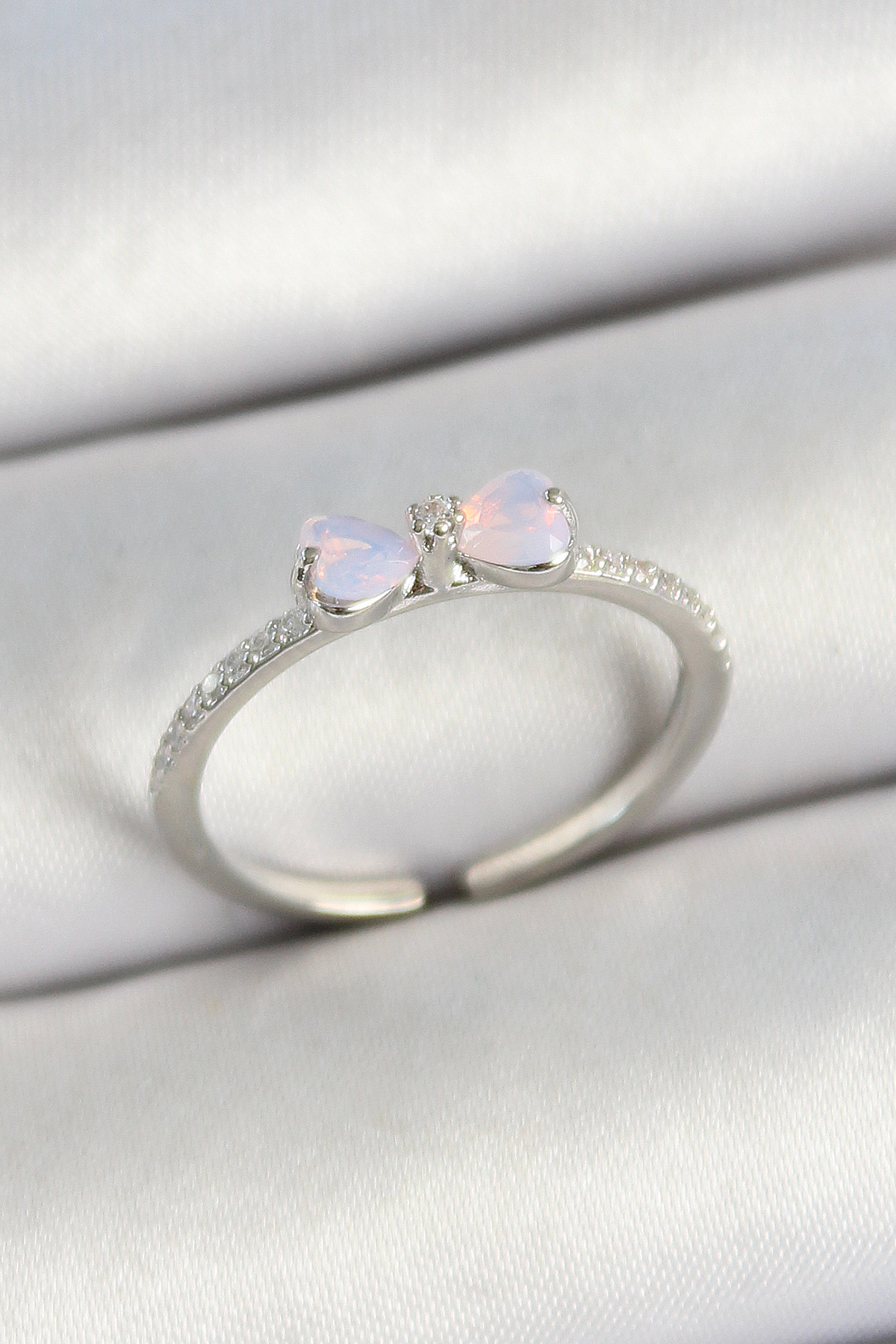 Brass Fusion Figurized Zirconia Stone Gold Color Adjustable Female Ring