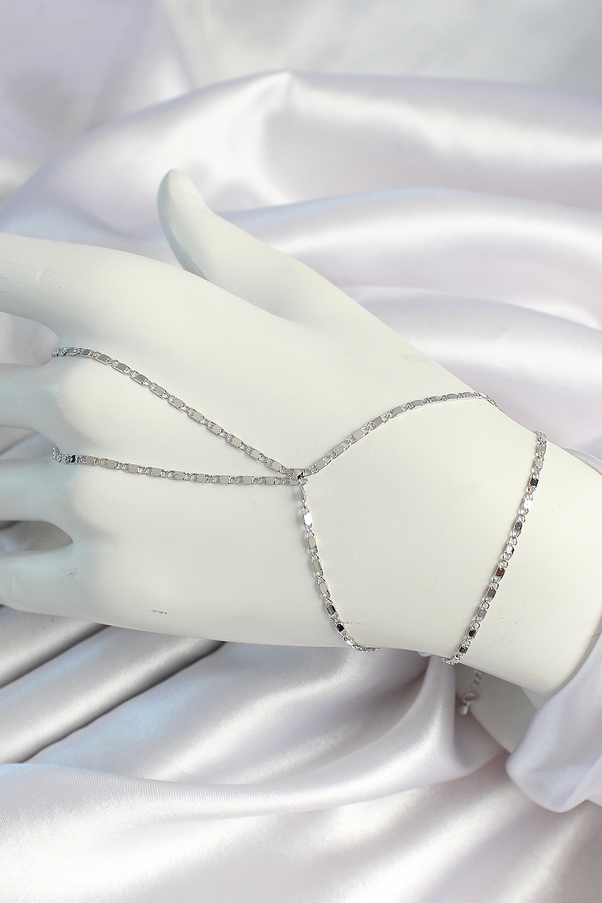 Brass Silver Color Piece Ezme Chain Şahmeran