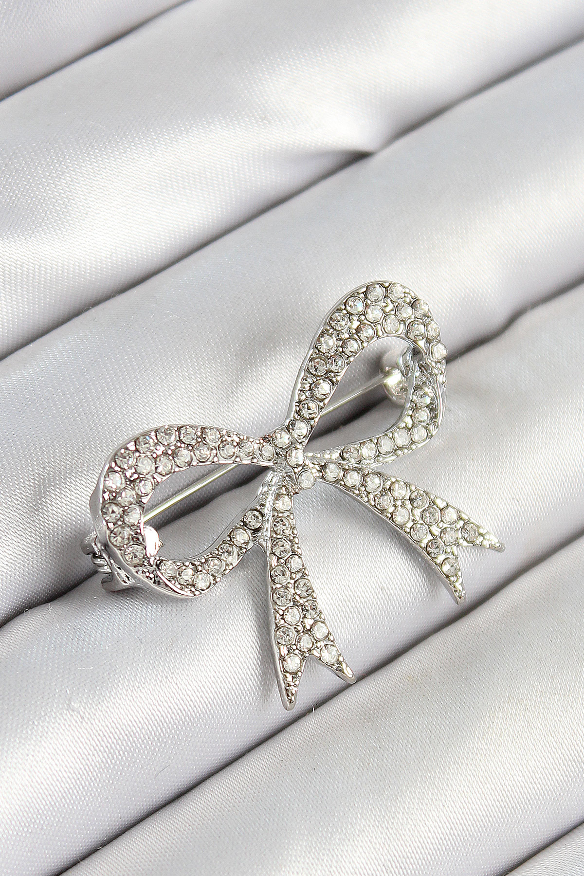 Over Zircon Stone Fionk Figure Silver Color Female Brooch