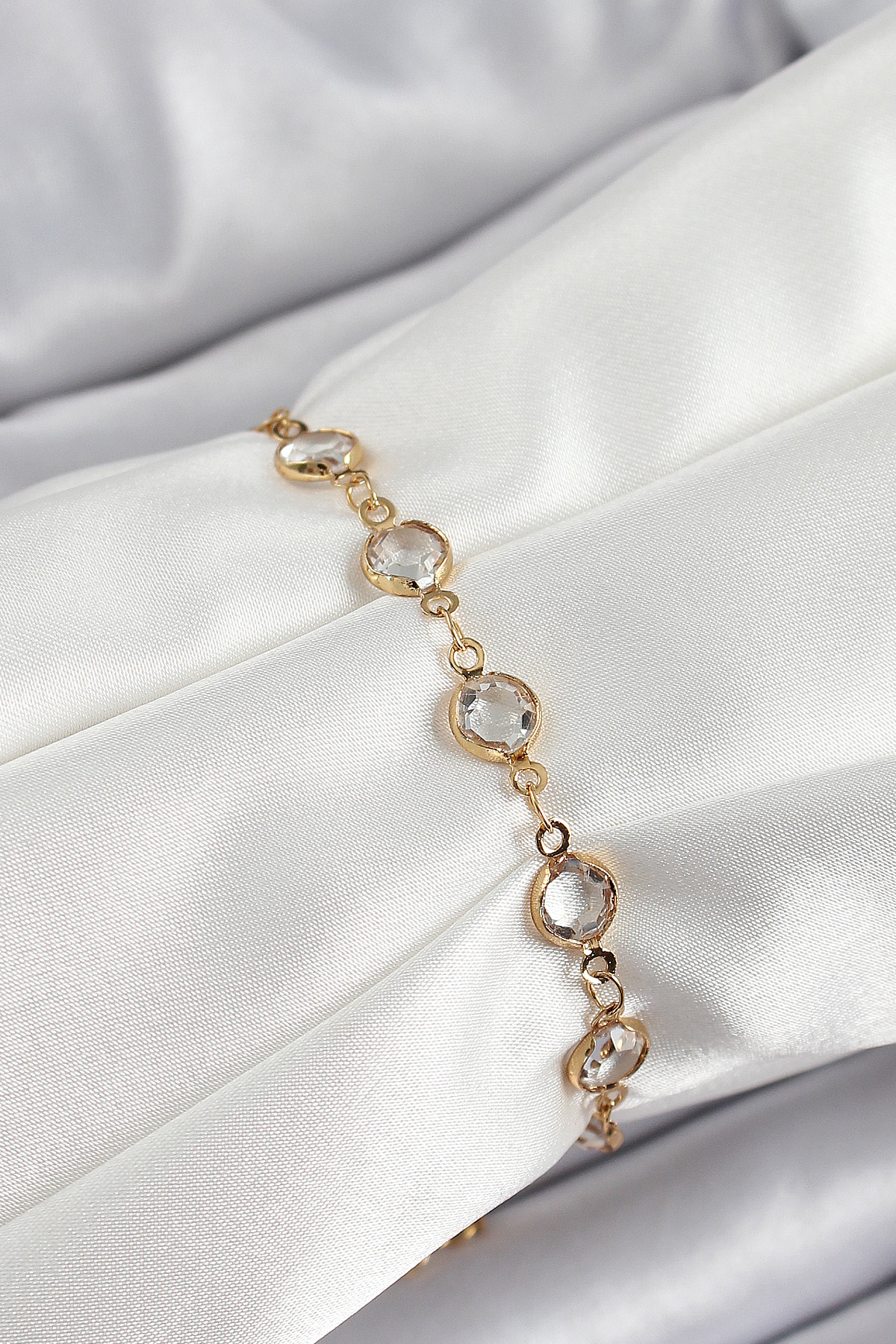 Brass Gold Color Zirconia Stone Female Bracelet