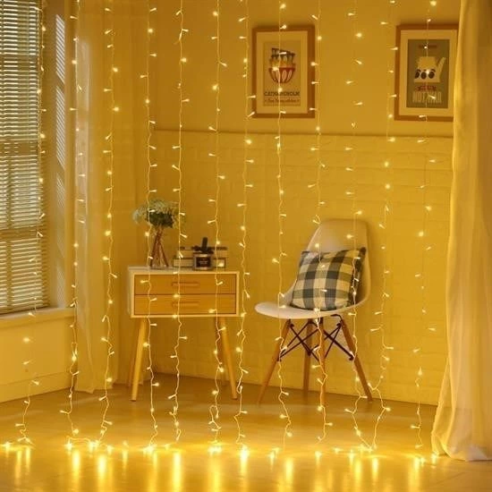 8 Function 200 Led 10 Hair Strip Led 2x2 Curtain Rope Led (Day Light)