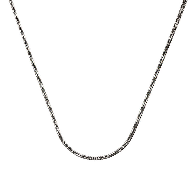 925 Sterling Silver 2 mm Tilki Tail 65 Cm Chain (T8439) (336336)