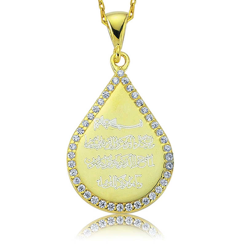 925 Sterling Silver Drop Nazar Hole Female Silver Necklace (PT2610252) (336336)