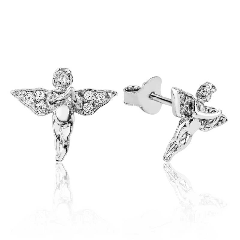 925 Sterling Silver Angel Nail Earrings EA1160097 (336336)