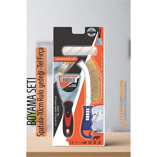 BX Painting Set - Spatula-10cm Roll Wool - Wire Brush