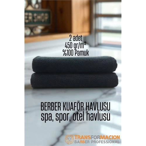 BX Hairdresser Berber Towel 2 PCS Cotton Berber Towel 50x90 Black