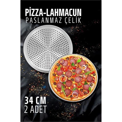 BX Pizza Tray - Lahmacun Pizza Pide Cooking Tray 34 CM 2 li SET