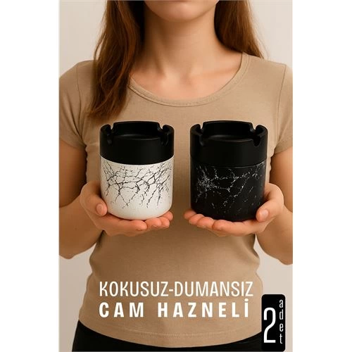 Glass Ashness - Marble Patterned 2 ly Ash Set Cafe Ashy Restaurant Ashness Desktop Cultivation