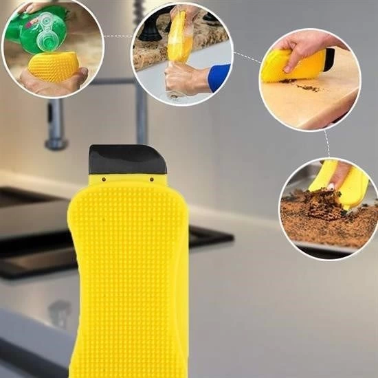 Multifunctional Detergent Hopper Practical Dishwasher Brush