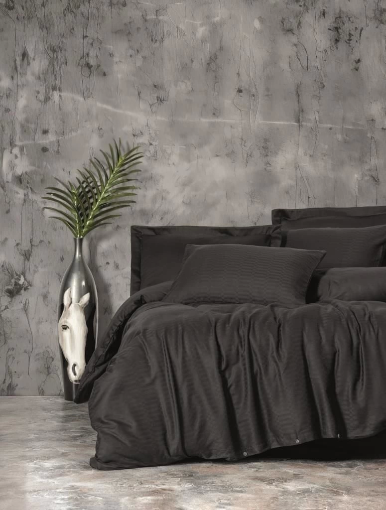 Cotton Box Double Smart Bamboo Satin Duvet Cover Black