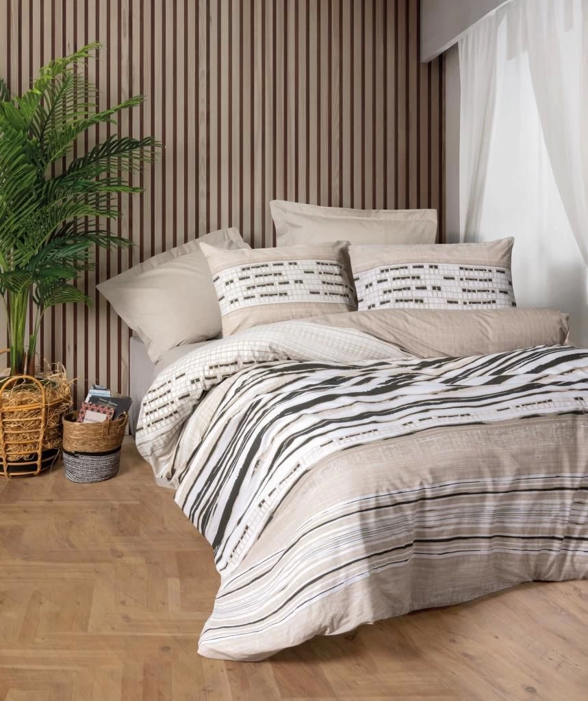 Cotton Box Line Single Duvet Cover Perry Beige