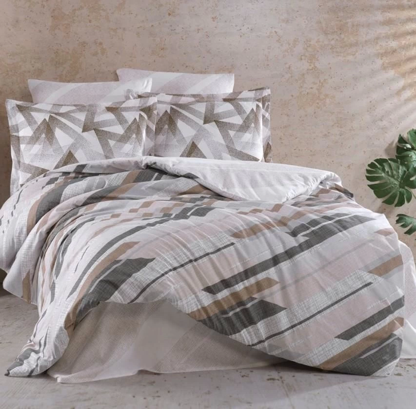 Hobby Double Ranforce Bedding Set Stark Coffee