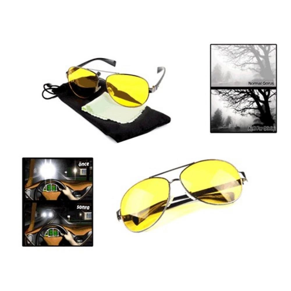 Metal Frame Anti Head Night Vision Glasses (Damla Model) (336336)