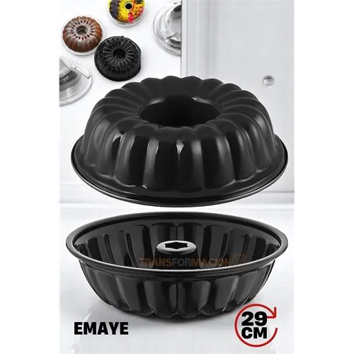 BX Enamel Cake Mold - Non-Stick Black Enamel Cake Mold 29 CM