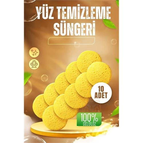 BX Makeup Cleaning Pad Skin Cleaning Sponge Natural Selulous 10 PCS