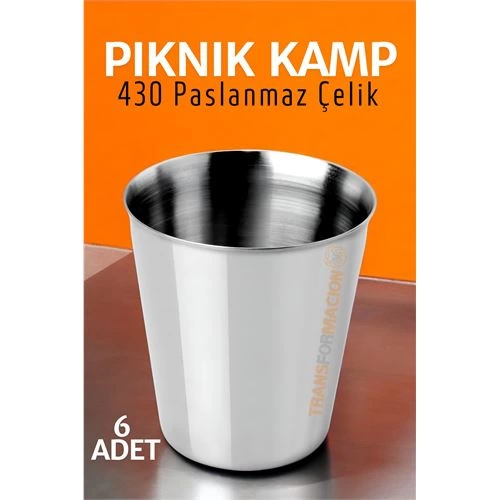 BX Stainless Steel Cup Set Camping Picnic Cup 6 pcs