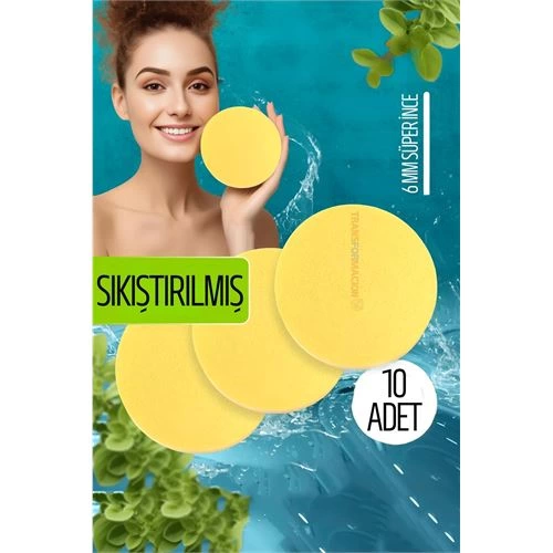 BX Compressed Makeup Cleaning Pad Skin Cleaning Sponge Natural Selulous 10 PCS