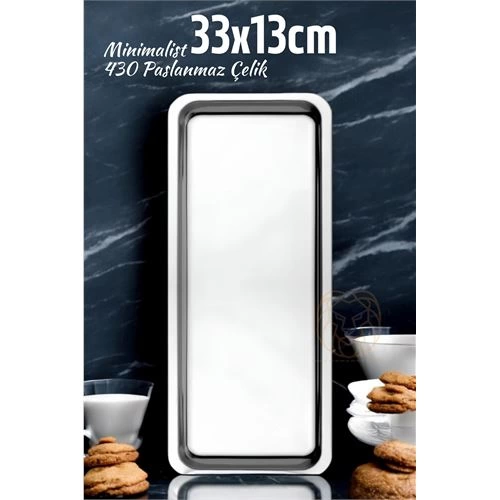 BX Presentation Tray Tea Coffee Tray 33x13 cm 430 Stainless Steel