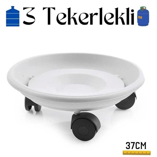 BX Tekerlekli Damacana ve Tüp Altlığı Beyaz