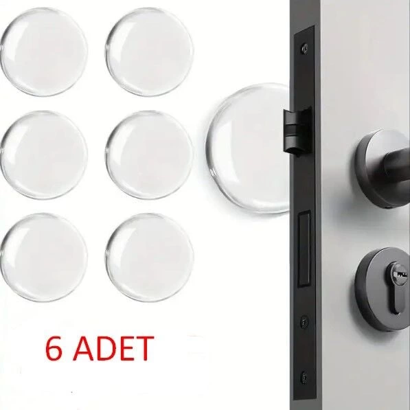 Transparent Silicone Furniture And Door Stopper Pulse Pad 6 Pcs