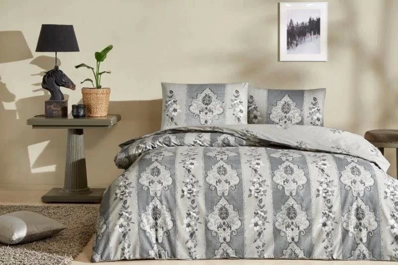Crown Double Ranforce Duvet Cover Edwina Grey