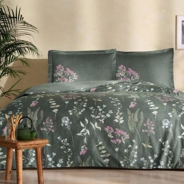 Crown Double Satin Duvet Cover Ruth Green