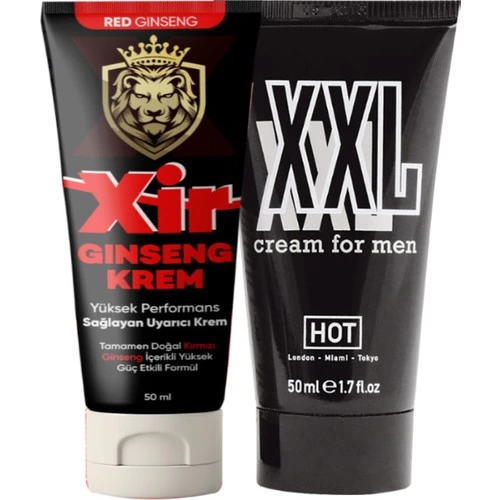 Etkili Sertleştiricili Cream Erkeğe Özel Karışım 3özellikli Krem 50 ml + Yanında Hotxxl Erkeğe Özel Boyutlandırıcı 50 ml Krem