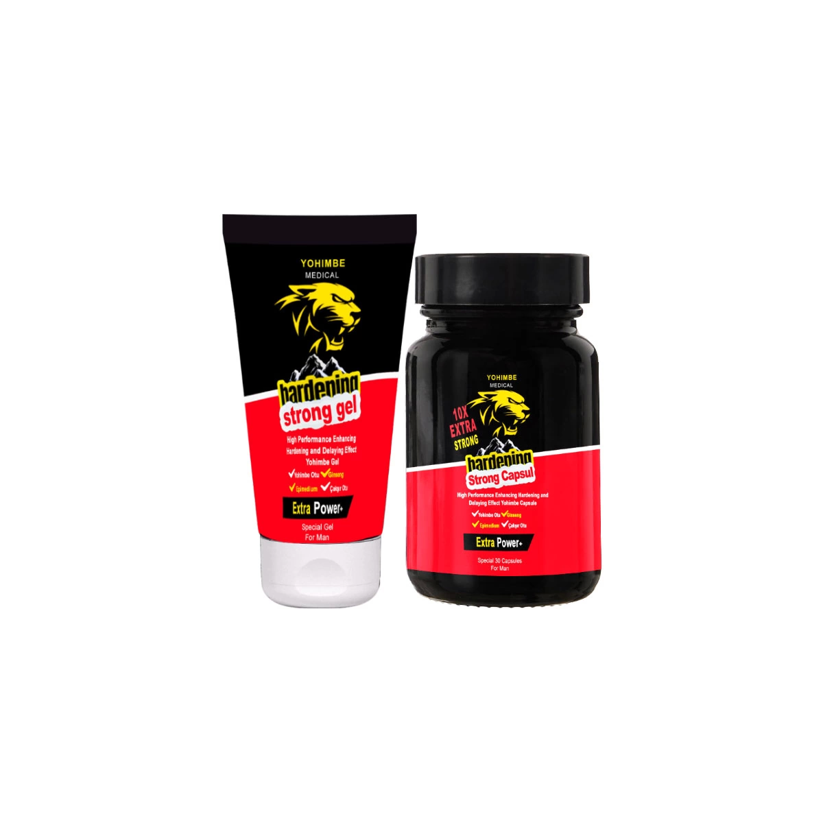 Yohim Hardening 1 Adet Jel + 1 Adet 30lu Kaps Erkeklere Sertleşmeye Dikleşmeye Özel Katkı Seti, 000031KI : Krem, paket-Set, 1li