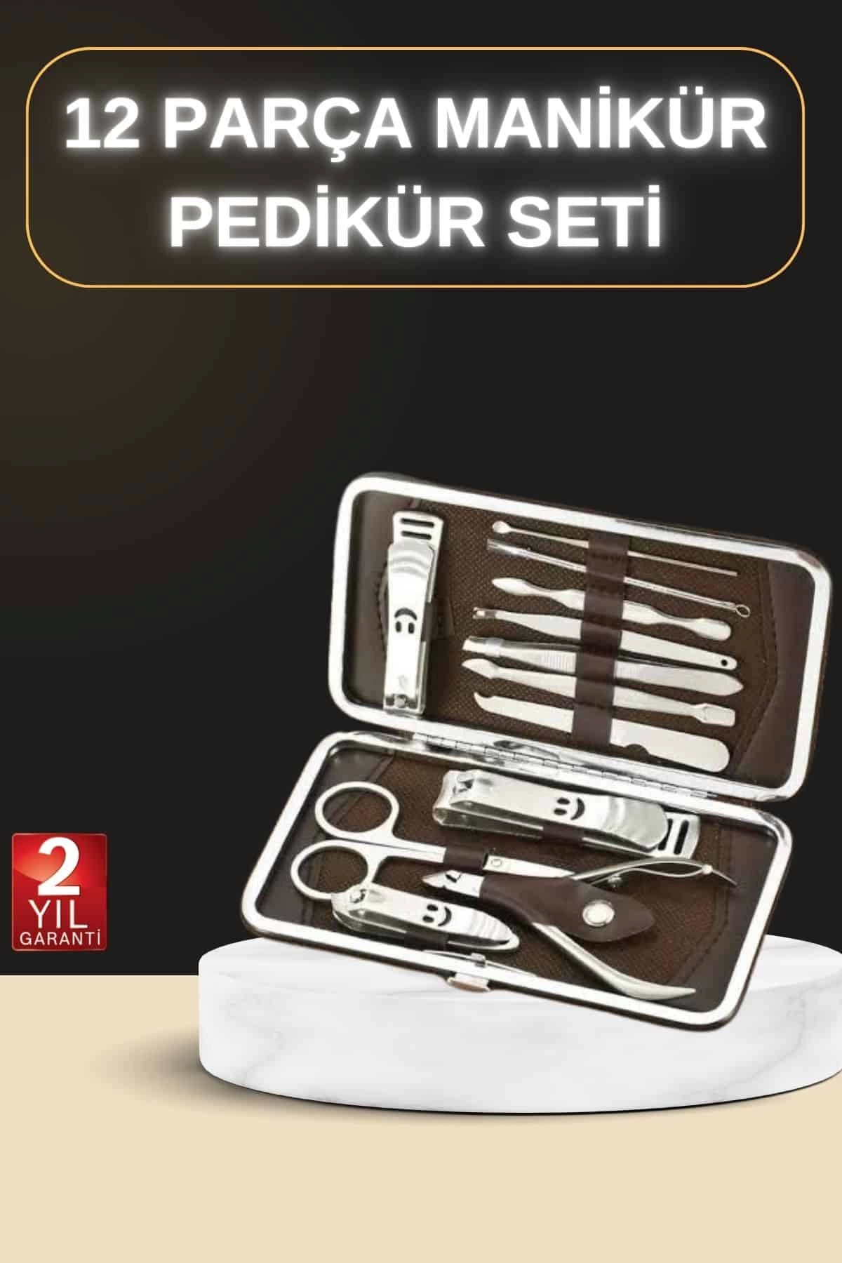 12 Piece Manicure Pedicure Set Custom Leather Bag Hand Foot Care Acne And Acne Cleaning