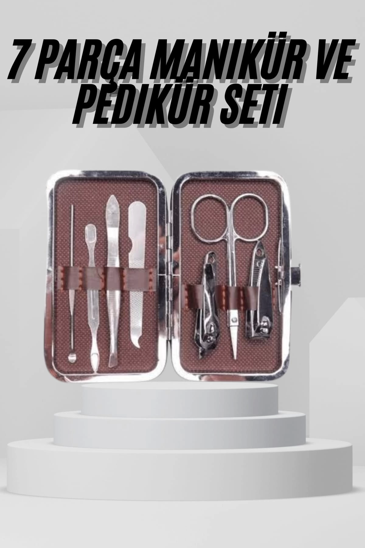 7 Piece Stainless Steel Manicure and Pedicure Set Professional With Bag