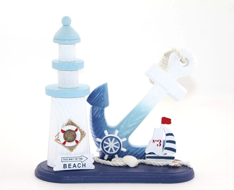 Wood Marin Anchor Sea Lantern Alk2451