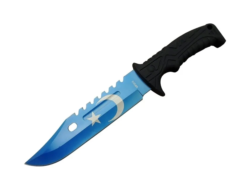 Ayyıldız Mf013bl Blue Hunting Blade 31cm - Saw Detailed Blade, Sheathed, Plastic Handle