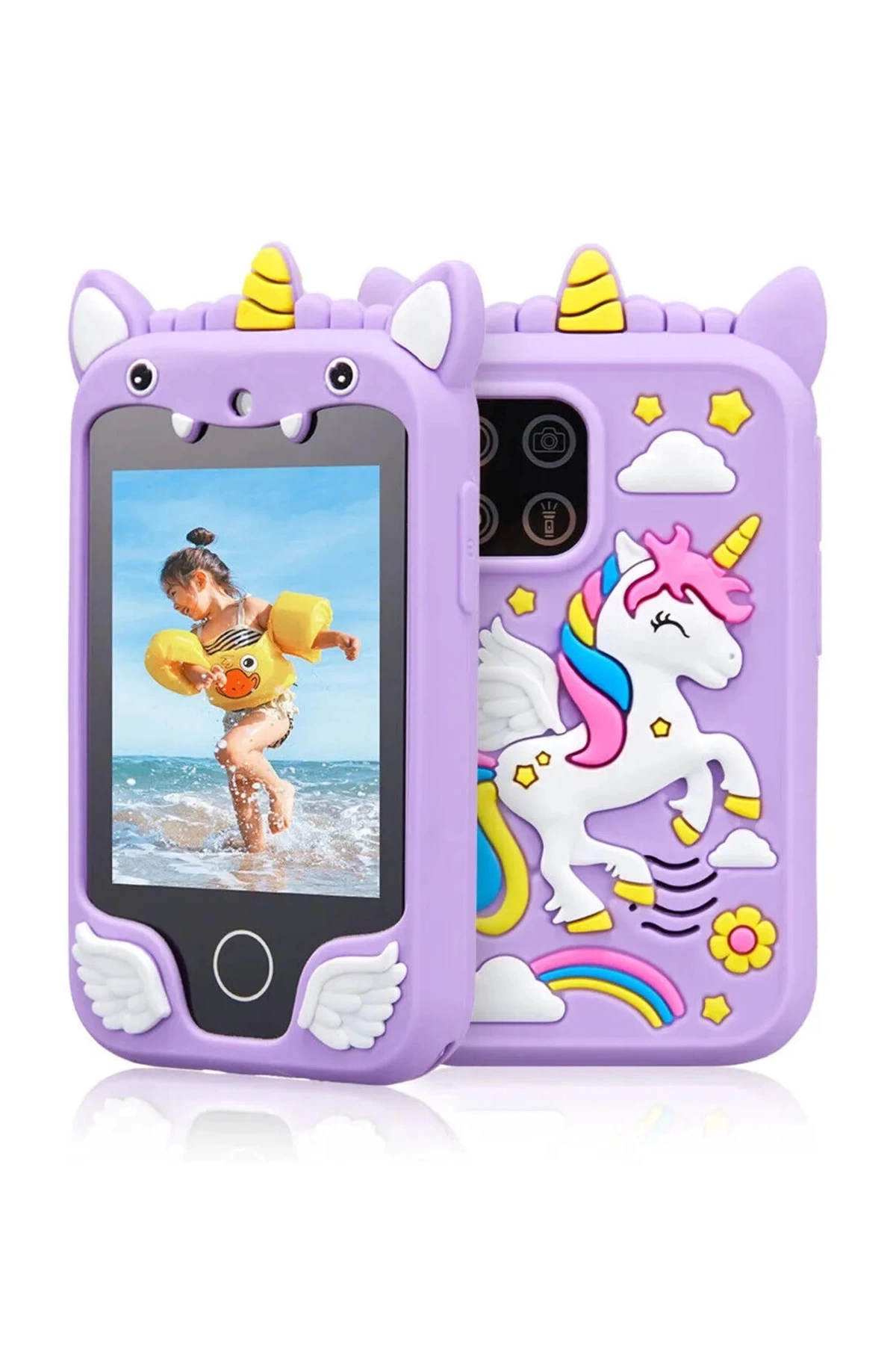 BFS Educational Phone Touch Screen Dual Camera Flashlight Music Player Game Video Purple For Kids