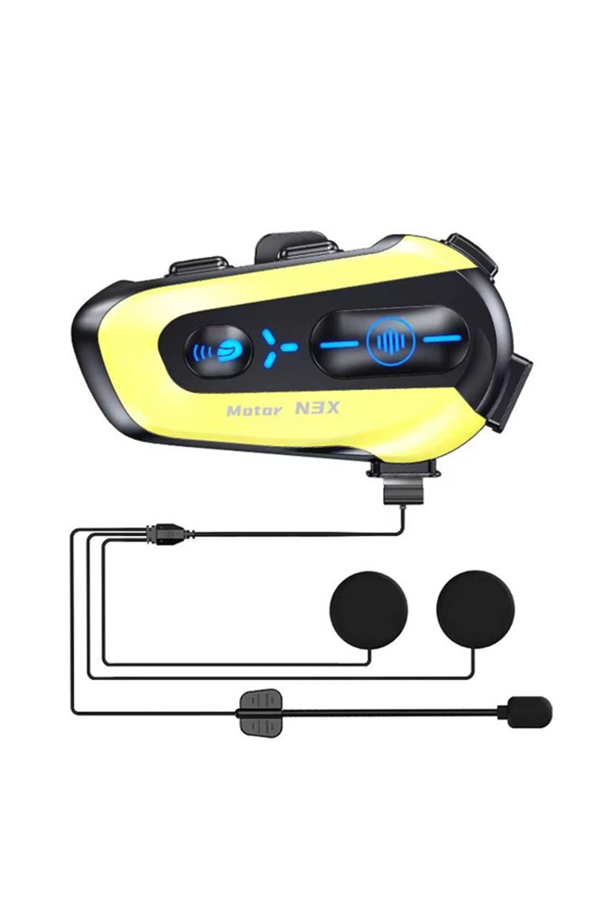 BFS N3x Rgb Light Intercom 3 Person Connected 1000mah Motorcycle Bluetooth Headset Set