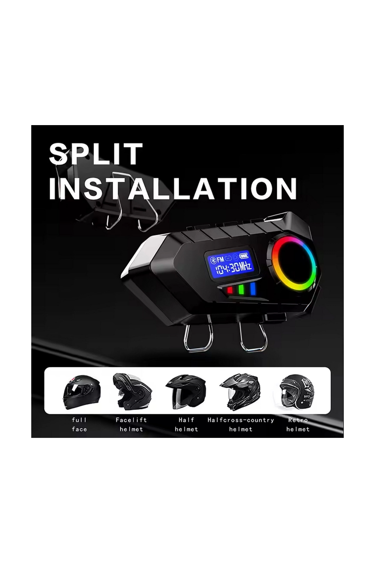BFS Y30 Helmet Headset Bluetooth Motorcycle Headset Rgb Radio Intercom