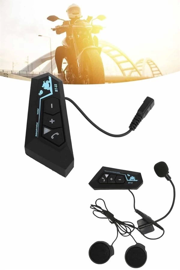Bluetooth Helmet Headset Intercom 5.0 Bluetooth Android & iOS Compatible