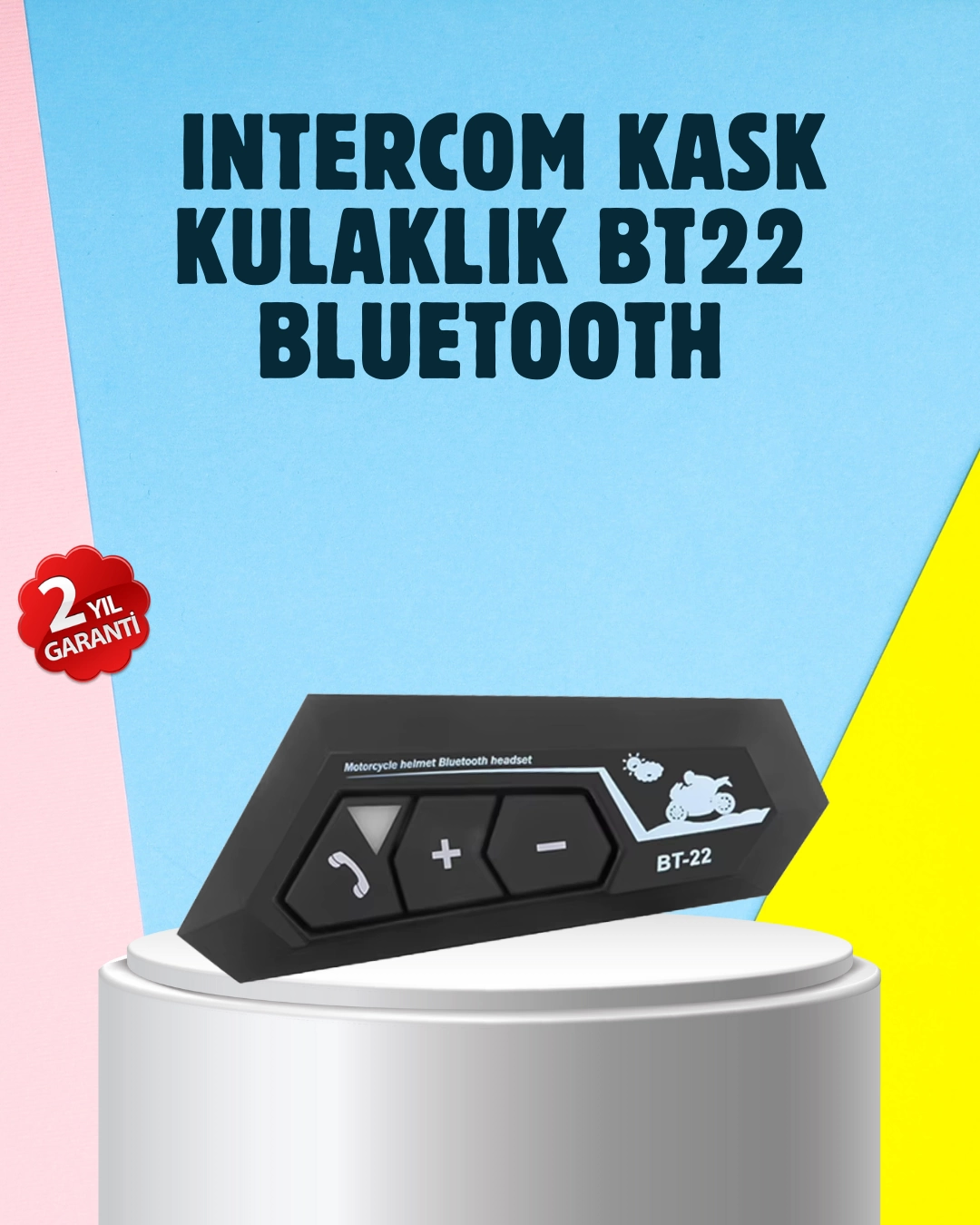 BT22 Motorcycle Helmet Bluetooth Headset Intercom Supported
