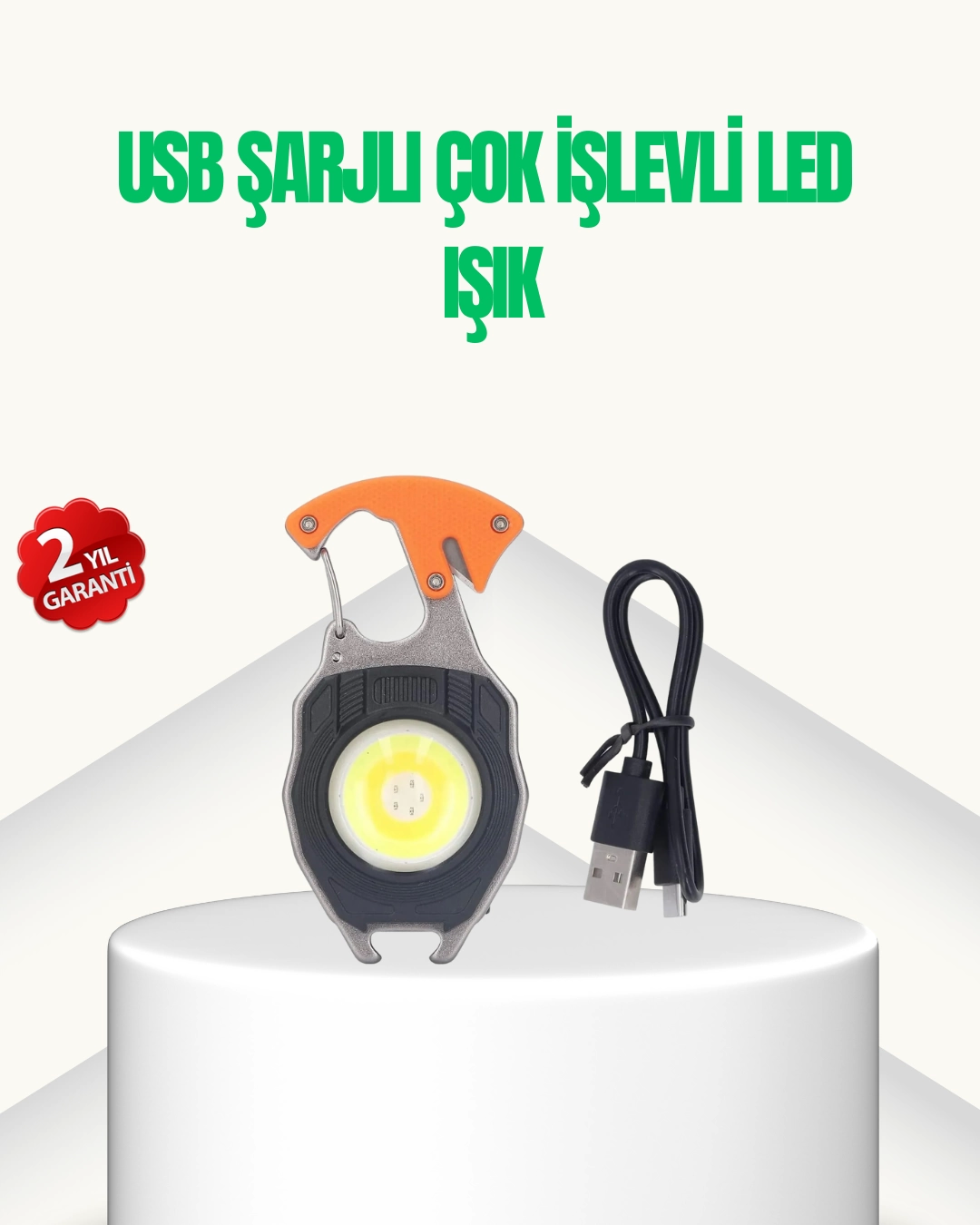 Multifunction USB Charger Keychain Lantern