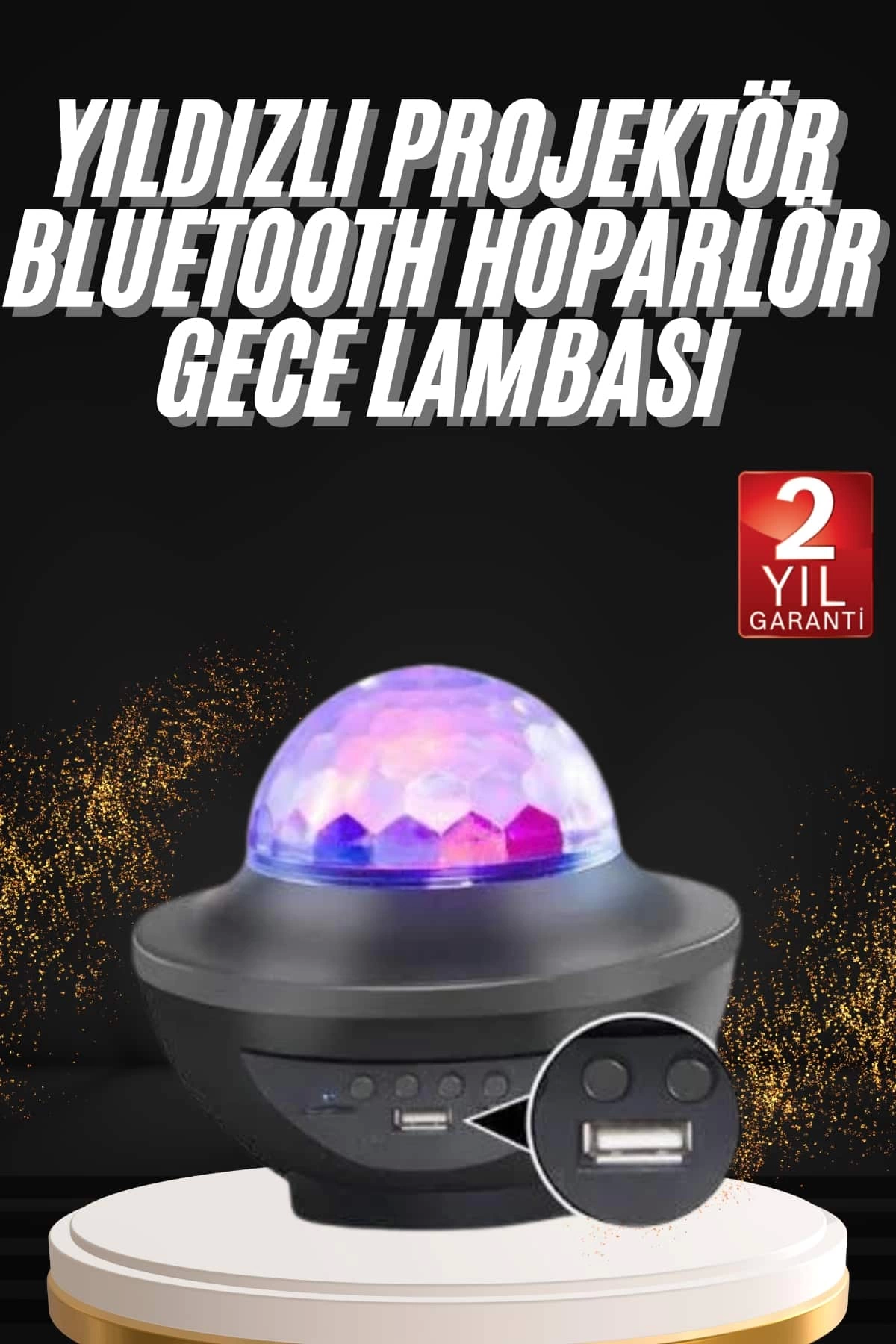 Rotating Lighted Disco Ball Projector Music Alarm Disco Speaker