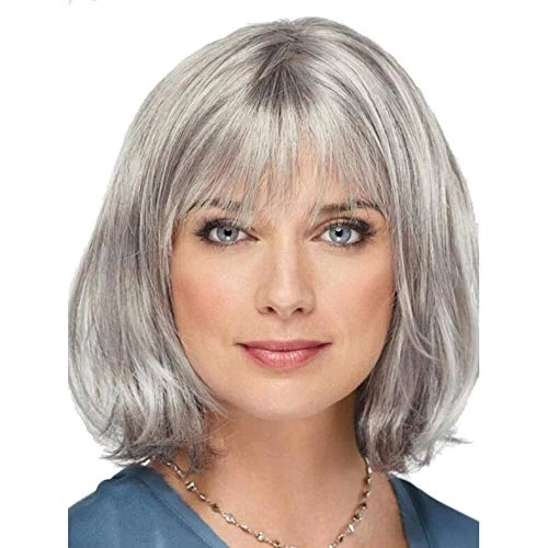 Grey Color Old Persian Short Hair Short Wigs Grey Aunt Persu