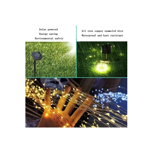 Solar Powered 200 LED Outdoor Lighting Strip