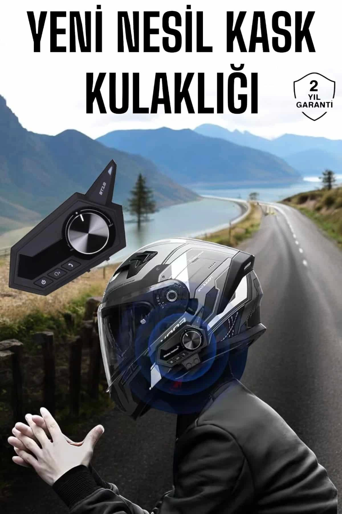 Intercom Helmet Headset ANC Feature High Sound Quality Bluetooth Headset