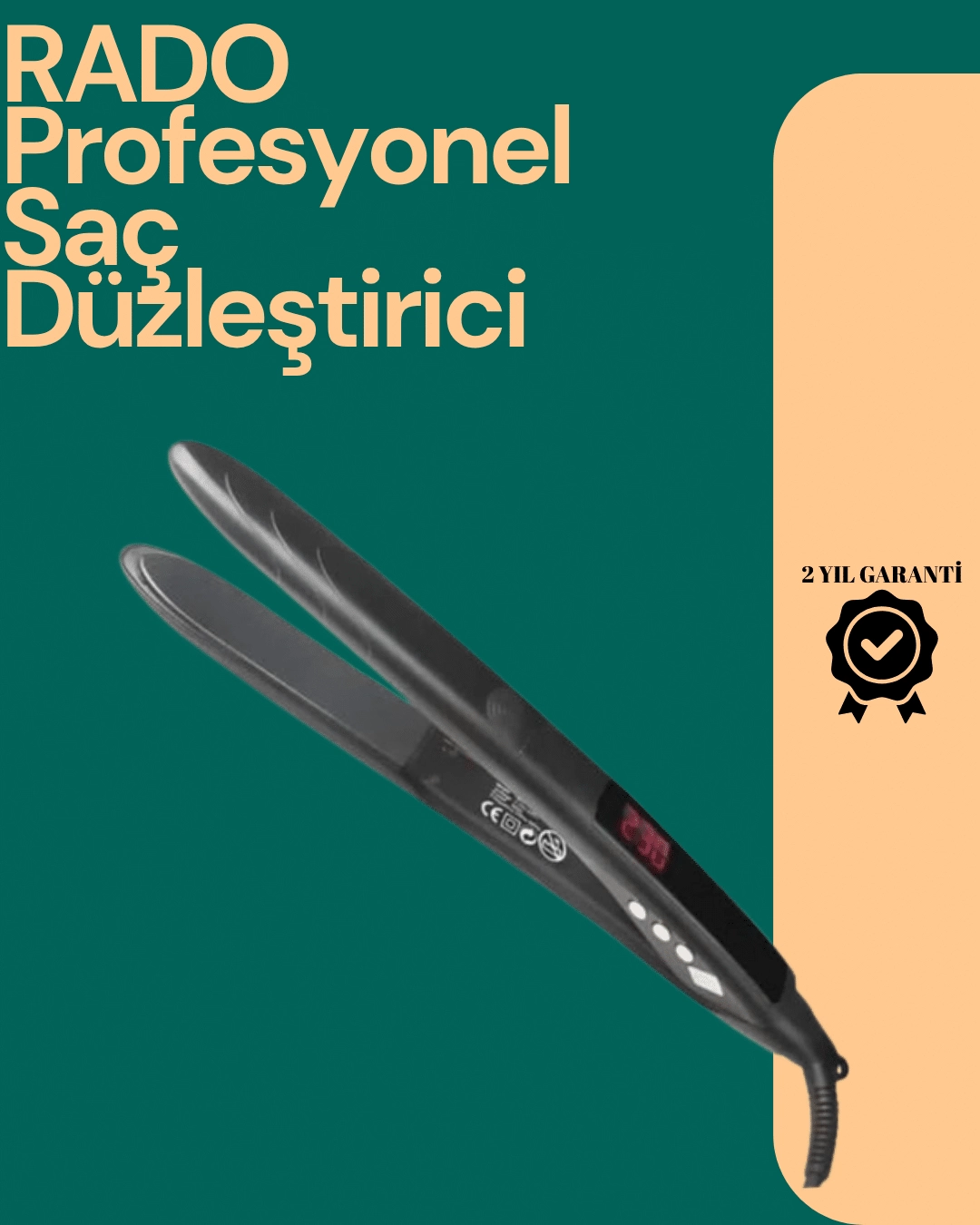 Heat Adjustable Professional Hair Straightener – Titanium Ceramic Plate