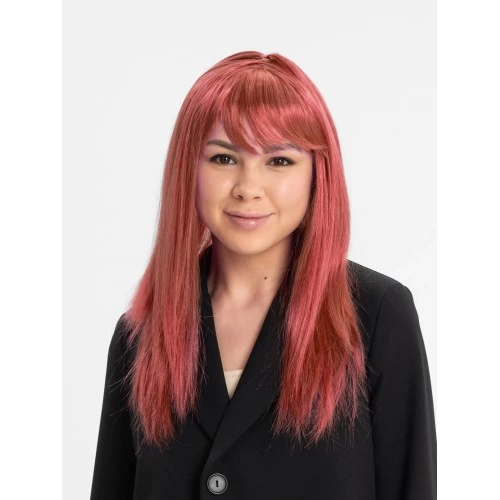 Red Color Straight Cutting Wigs