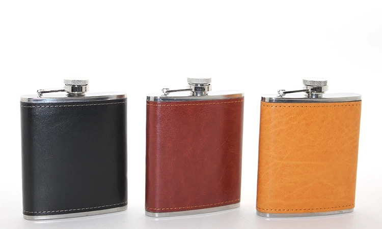 Stainless Steel Single 7 Oz Leather Matara Alk2660